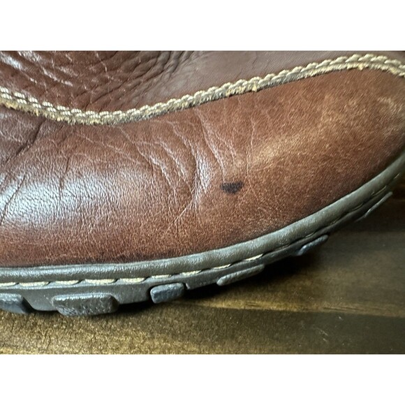 BORN Winfield Brown Pebbled Leather Moc Loafers Slip On Shoes Men's SIZE 13 - Picture 9 of 13
